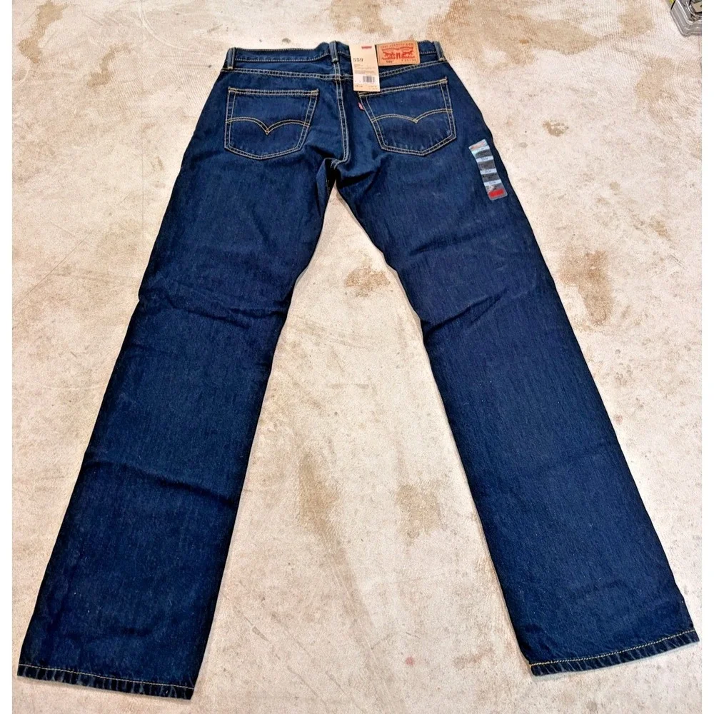 New Levi's 559 Relaxed Straight Fit Jeans Mens 33x34 Dark Wash Denim NWT